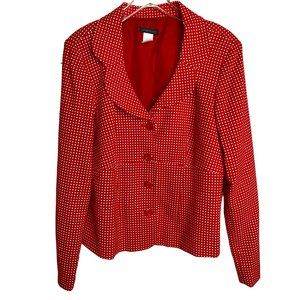 Courtenay Red White Polka Dot Vintage Blazer Jacket Women’s 16 Retro 90s Y2K
